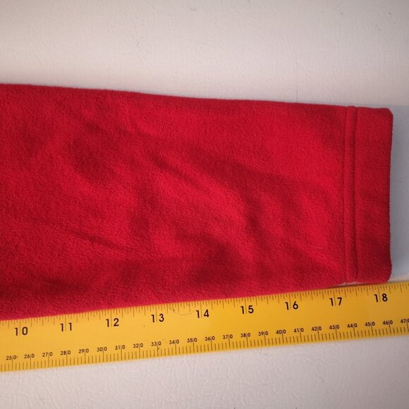 Lands End Ladies Size Medium Fitted Red 1/4 Zip Fleece Pullover - Picture 8 of 9